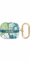 Ochranné pouzdro Guess Flower Strap Collection pro AirPods 3 zelené
