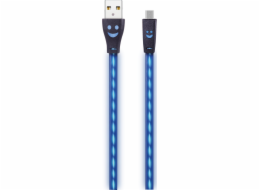 USB kabel 2GO 2GO USB Ladekabel-schwarz-mit blue LED-Beleuchtung 100cm