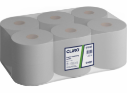 Cliro Cliro - Jumbo role toaletního papíru, sběrový papír, 12 rolí, 130 m - šedá