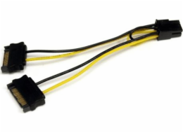 StarTech SATA 15-pin - PCIe 6-pin, 0,15 m, žlutá (SATPCIEXADAP)