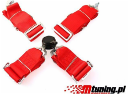 MTuning_F Sportovní pásy 4p 3" červené - rychlé