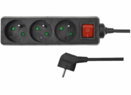 AWTools 3-zásuvková napájecí lišta 5 m černá (AW24687)