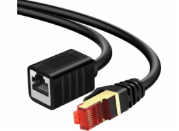 Spacetronik LAN kabel CAT7 prodlužovací černý 1m 10Gbps/s internetový konektor RJ45