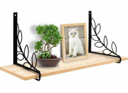 Home Styling Collection Závěsná kovová nástěnná police, černá, 38x13x16 cm