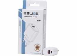 Nabíječka Beline 30W GaN USB-C + USB-A nástěnná nabíječka, bílá
