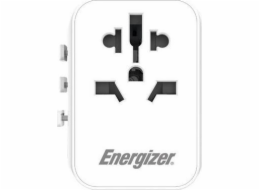 Energizer Energizer Ultimate Charger – cestovní adaptér pro EU / USA / AU / UK + 2x USB-A a USB-C s certifikací MFi (bílá)