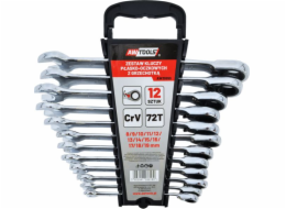 AWTools ráčnové otevřené klíče sada 12 ks 8-19 mm (AW39999)