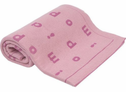 Piapimo Bavlněná deka 80x100 cm růžová s písmenky PIAPIMO