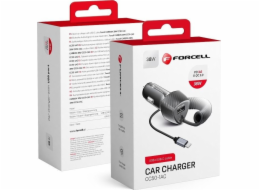 ForCell FORCELL CARBON nabíječka USB QC 3.0 18W autonabíječka + kabel pro typ C 3.0 PD20W CC50-1AC černý (celkem 38W)