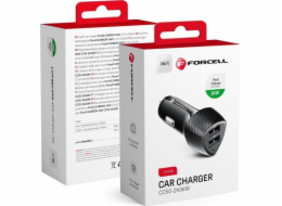 ForCell nabíječka FORCELL CARBON nabíječka do auta USB QC 3.0 18W + USB QC 3.0 18W CC50-2A36W černá (celkem 36W)