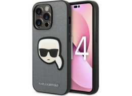 Karl Lagerfeld Karl Lagerfeld Saffiano Karl Head Patch Case - iPhone 14 Pro Case (stříbrný)