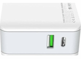 LDNIO nabíječka LDNIO A4403C USB nástěnná nabíječka, USB-C 20W + USB-C - Lightning kabel