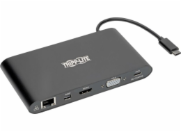 Tripp Lite Tripp Lite USB-C Dock, Duální displej – 4K HDMI/mDP, VGA, USB 3.2 Gen 1, USB-A/C Hub, GbE, Paměťová karta, 100W PD Charging