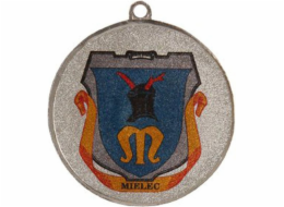 Victoria Sport Stříbrná medaile s prostorem pro znak 25 mm - ocelová medaile s barevným potiskem LuxorJet