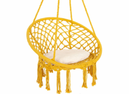 Royokamp Hammock čapí hnízdo závěsné křeslo houpačka 80x60cm s polštářkem žlutý