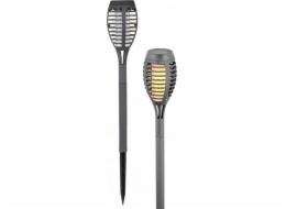 Solární lampa Saska Garden Torch s tančícími plameny 12 SMD LED, šedá