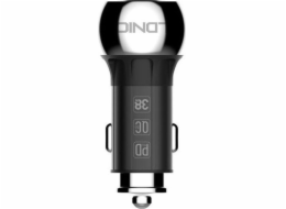 LDNIO nabíječka LDNIO C1 autonabíječka USB, USB-C + USB-C - Lightning kabel