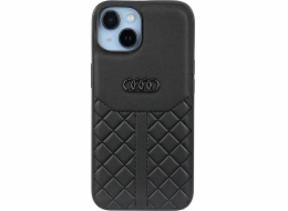 Audi Audi Originální kožený iPhone 14 6,1" černý/černý pevný obal AU-TPUPCIP14-Q8/D1-BK