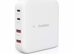 Choetech nabíječka Choetech PD8008 nástěnná nabíječka, 2x USB-C, 2x USB-A, GaN, 100W (bílá)