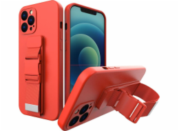 Hurtel Rope case gelové pouzdro s řetízkem na kabelku šňůrka na kabelku iPhone 13 Pro Max červená