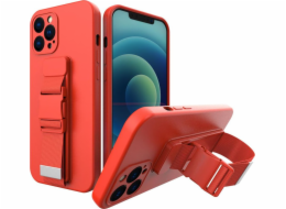 Hurtel Rope case gelové pouzdro s řetízkem na kabelku šňůrka na kabelku iPhone 12 Pro červená