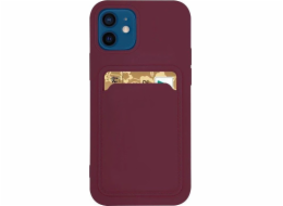 Hurtel Card Case Silikonové pouzdro na peněženku se slotem na kartu Dokumenty pro Samsung Galaxy A42 5G Burgundy