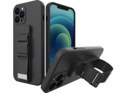 Hurtel Rope case gelové pouzdro s řetízkem na šňůrku na kabelku Samsung Galaxy A72 4G černá