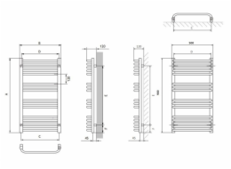 Elektrický sušák ručníků Terma Anno 50 x 90 cm