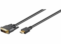 Kabel MICRO_CONNEC HDMI M, DVI M, 2m, černý HDM191812