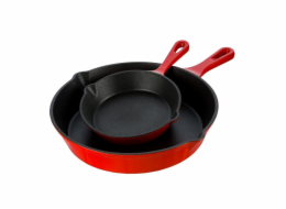 Litinová pánev GRAND FEU FRYP25R, O25 cm, červená