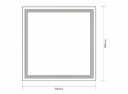 Namontované světlo. Standardní, LED 40W, 5000LM, IP44, 60x60cm