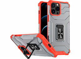 Kryt hybridního pouzdra Hurtel Crystal Ring Case + magnetický držák iPhone 12 Pro Max červený