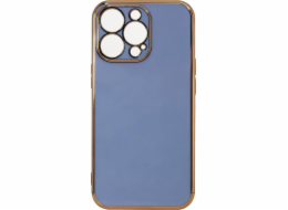 Gelový kryt Hurtel Lighting Color Case pro iPhone 13 Pro se zlatým rámem v modré barvě