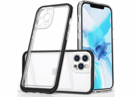 Pouzdro Hurtel Clear 3v1 pro iPhone 12 Pro Max, gelový kryt s rámečkem, černý