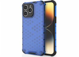 Pouzdro Hurtel Honeycomb iPhone 14 Pro Max, obrněný hybridní kryt, modrý