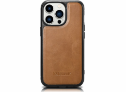 Pouzdro iCarer iCarer Leather Oil Wax potažené přírodní kůží pro iPhone 14 Pro (kompatibilní s MagSafe) hnědé (WMI14220718-TN)