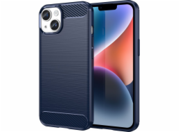 Hurtel Carbon Case Pouzdro na iPhone 14 Plus, pružný gelový zadní kryt, modrý