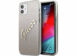 Guess pouzdro Guess GUHCP12SPCUGLSGO Apple iPhone 12 mini zlaté/zlaté pevné pouzdro Glitter Gradient Script
