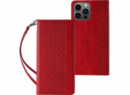 Hurtel Magnet Strap Case Case pro iPhone 13 Pro Wallet Cover + Mini Lanyard Pendant Red