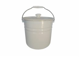 Smaltovaný kbelík se dvěma víky, 12 l, bílý