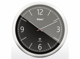 Mebus 19813 radio wall clock black/silver