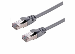 Kabel C-TECH patchcord Cat6a, S/FTP, šedý, 0,25m