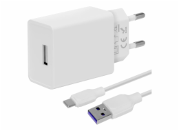 OBAL:ME Cestovní Nabíječka USB-A 10W + USB-A/USB-C Kabel 1m White