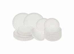 Jídelní sada talířů porcelánová PEARL 18 ks bílá HT-24327901
