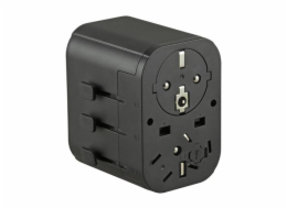 Adaptér Jupio Travel Adapter 2x USB-A 1x USB-C 15.5W uviverzální cestovní