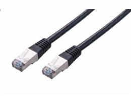 C-TECH kabel patchcord Cat5e, FTP, černý, 1m