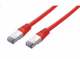 Kabel C-TECH patchcord Cat5e, FTP, červený, 0,25m