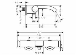 Hansgrohe Vivenis 75420000, chrom Koupelnová baterie