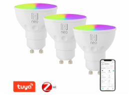 IMMAX NEO SMART sada 3x LED žárovka GU10 4,8W RGB+CCT barevná a bílá, stmívatelná, Zigbee, TUYA
