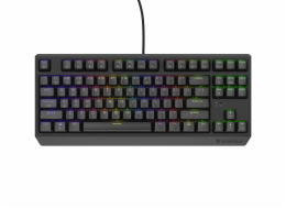 Genesis herní klávesnice THOR 230/TKL/RGB/Outemu Red/Drátová USB/US layout/Černá